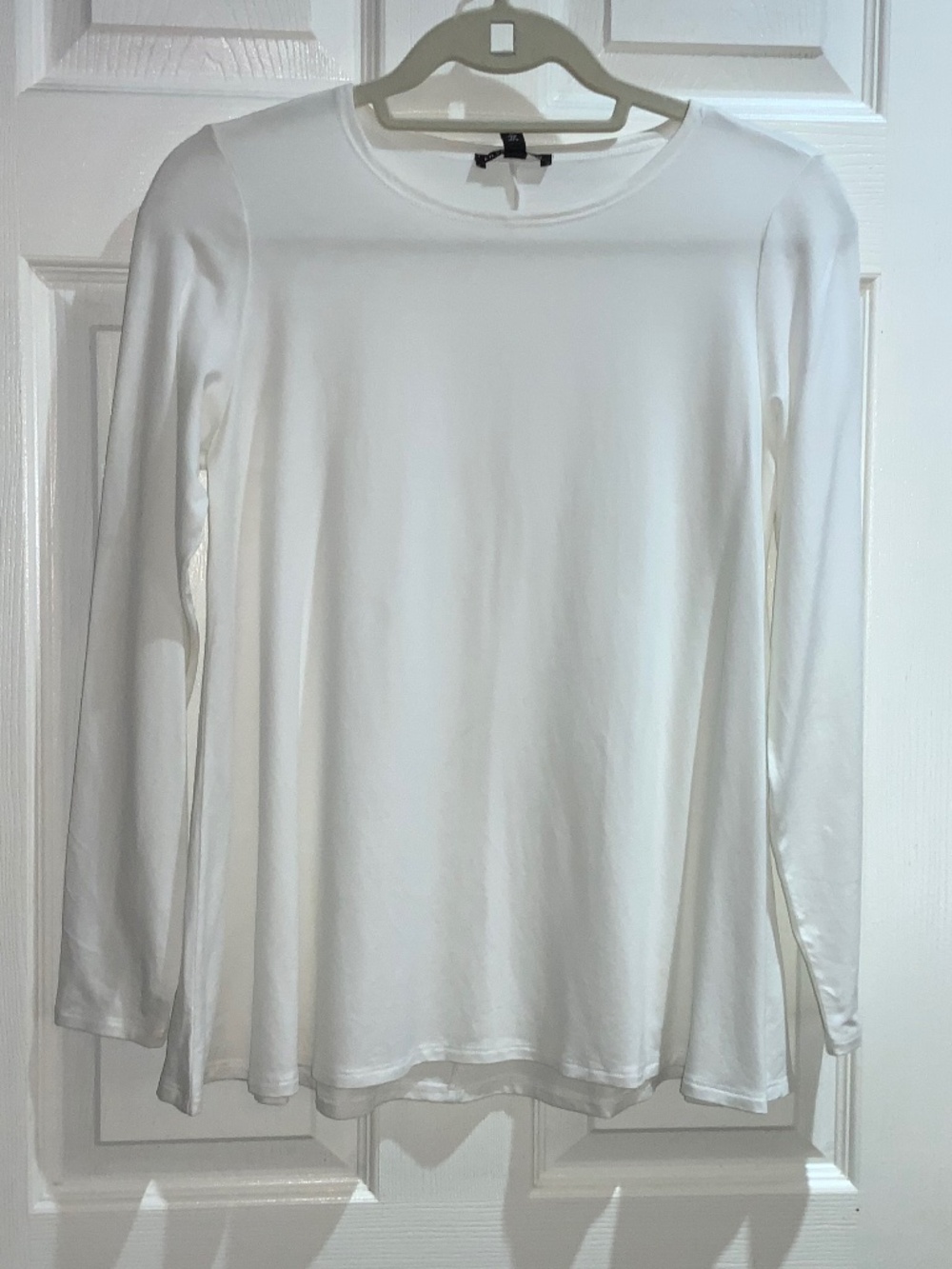 Eileen Fisher white lightweight knit top Sz XS long sleeve
